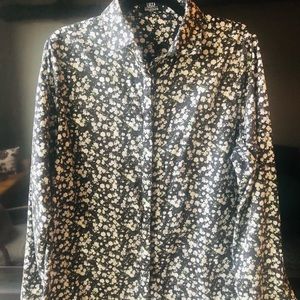 Wildfang by Lucca soft black and white flora button-up shirt long sleeve